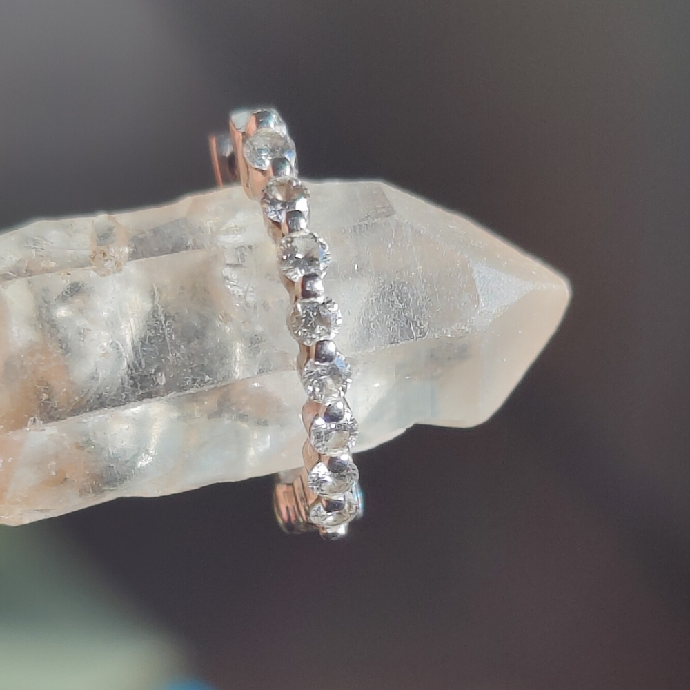 ✨ 14k White Gold Inside-Out Diamond Hoop (Single) ✨